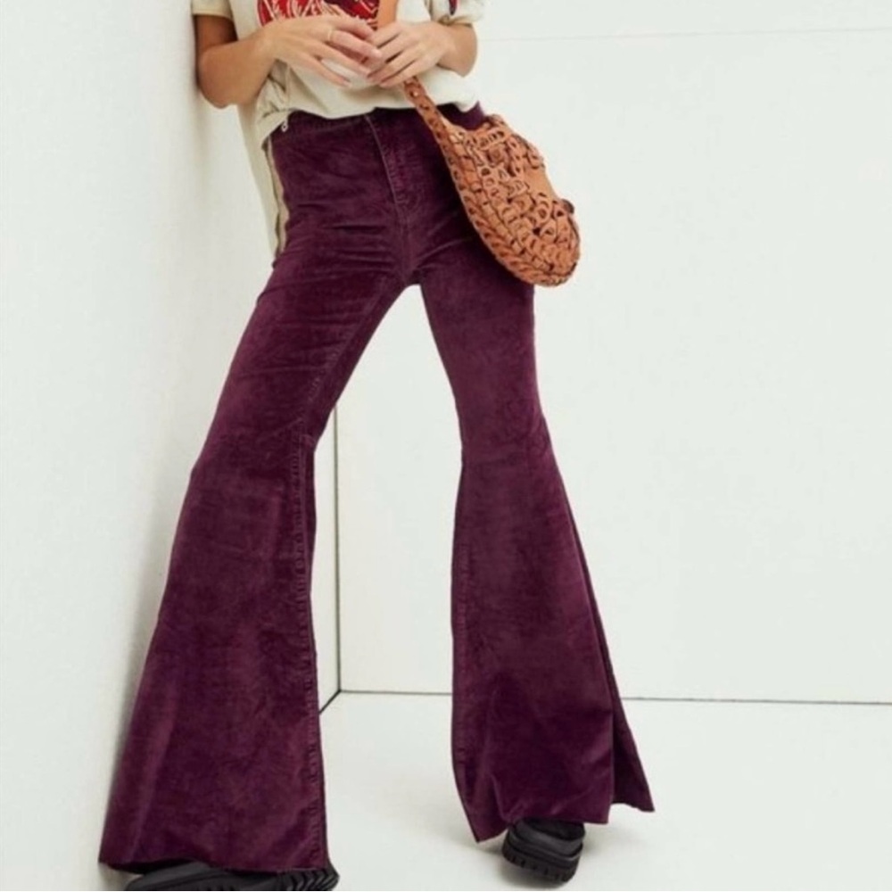 Free People Just Float On Velvet Flare Jean
